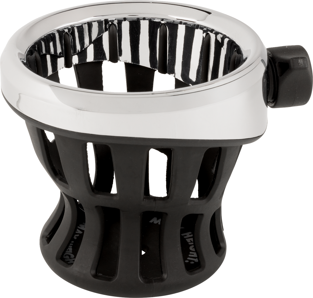CIRO Gen 2 Drink Holder - Chrome / Passenger / Black Mount 0636-0587