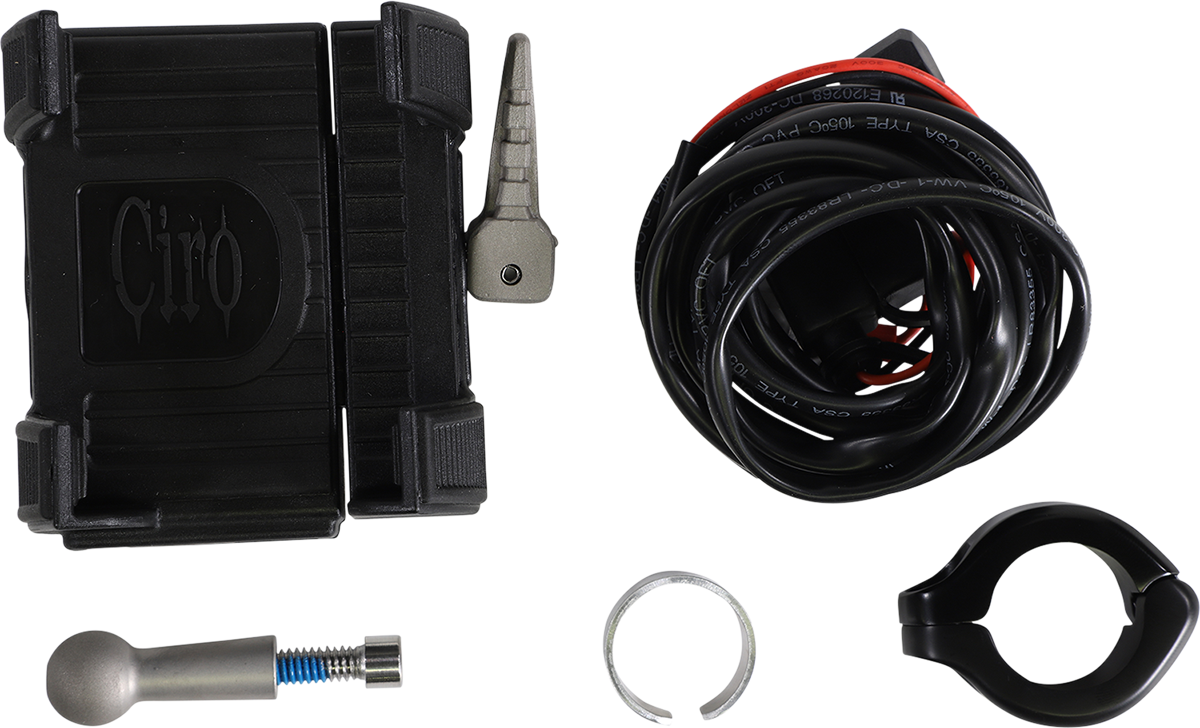 CIRO Phone Holder w/Charger - 7/8"-1" Handlebar Mount / Black 4402-0592
