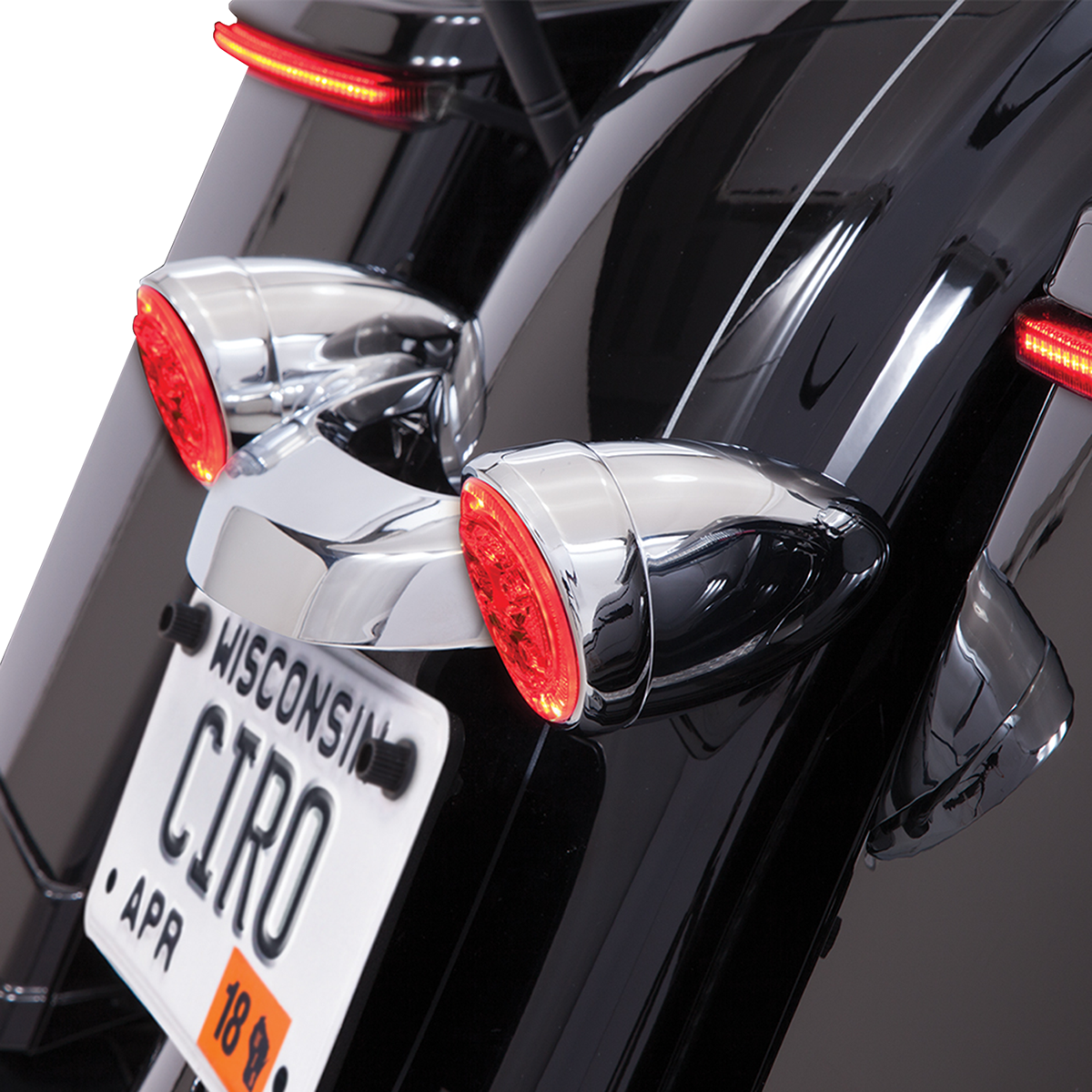 CIRO Rear Signal Light Inserts - Chrome / Red Lens 2040-2018