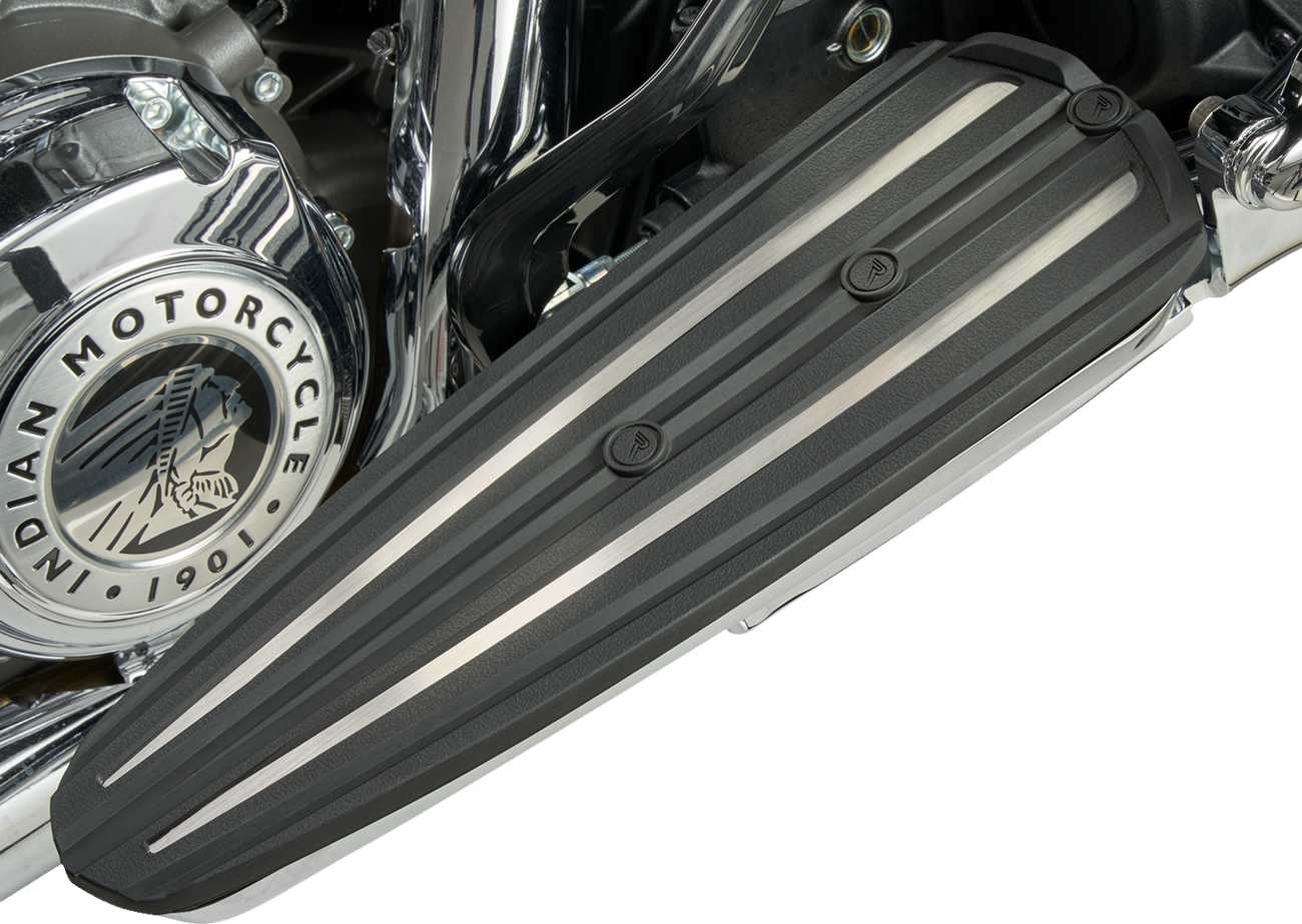 CIRO RydeCulture™ Charles Chapa Floorboard Inserts - Black w/ Stainless Steel Accents / Indian 1621-1142