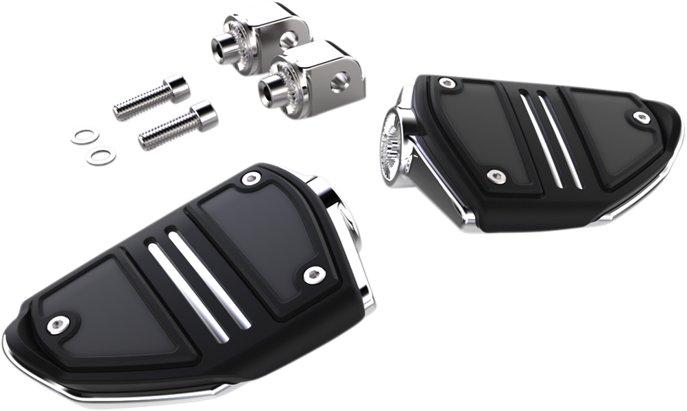 CIRO Twin Rail Foot Pegs - With Mount / Chrome 1620-1863