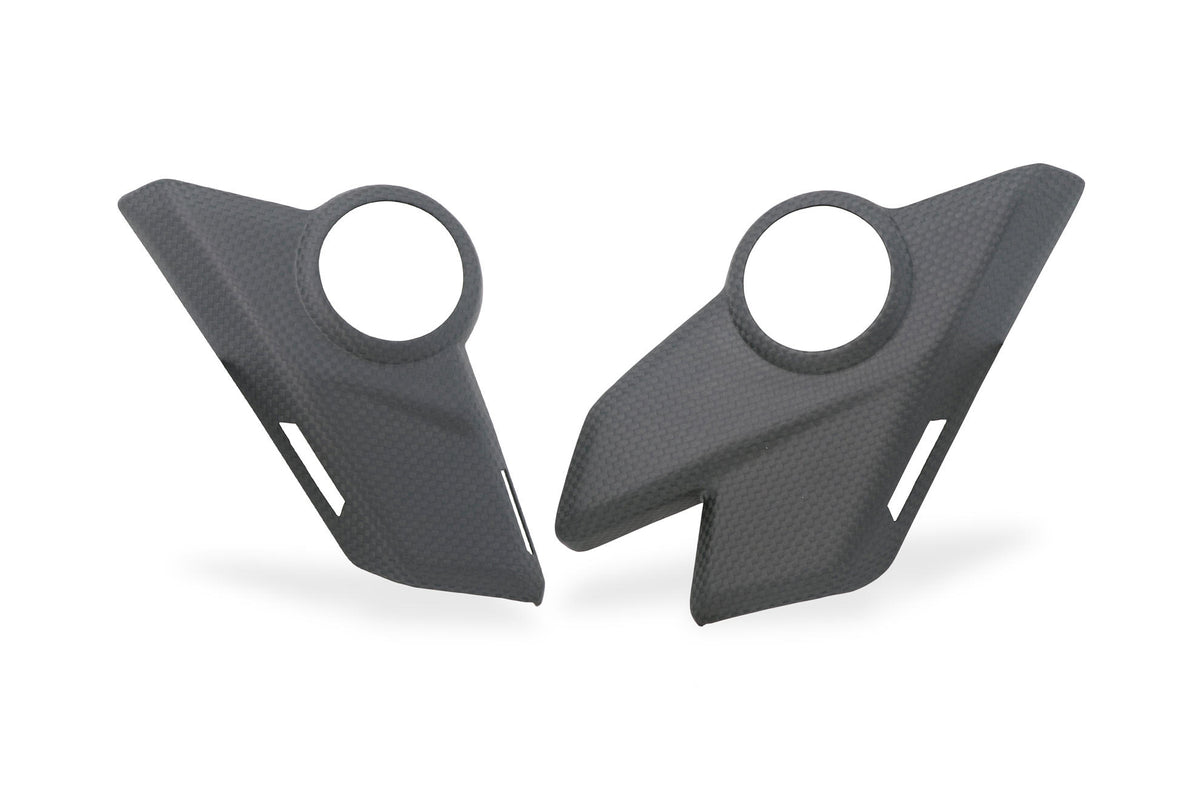 CNC Racing Carbon Fiber Lower Frame Plate Covers w/ Holes (pair) for Ducati Multistrada V4