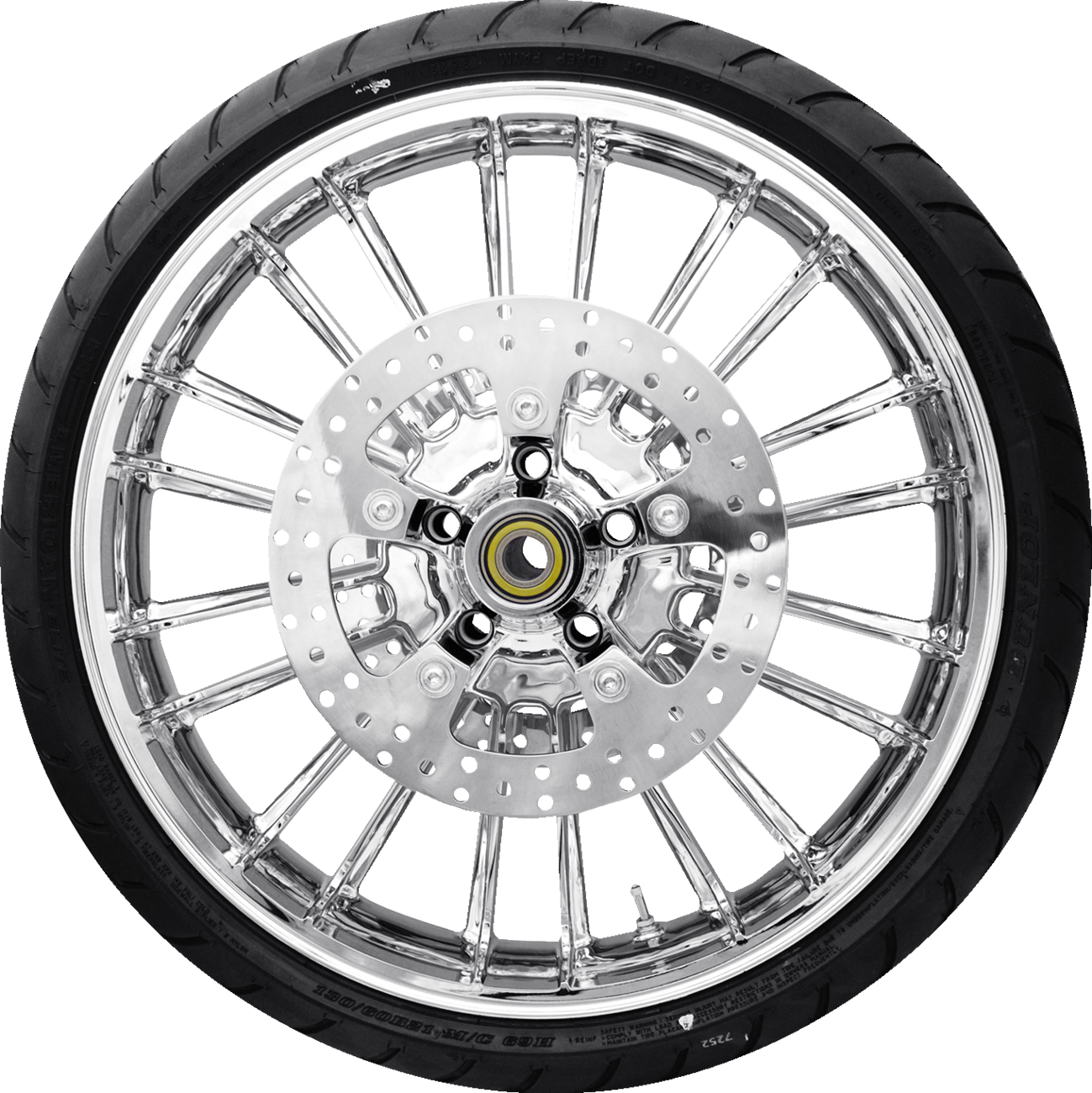 COASTAL MOTO Atlantic Front Wheel - Chrome (21") | Rotor (12.6) | Dunlop AE Tire (130/60B21) 0335-0025