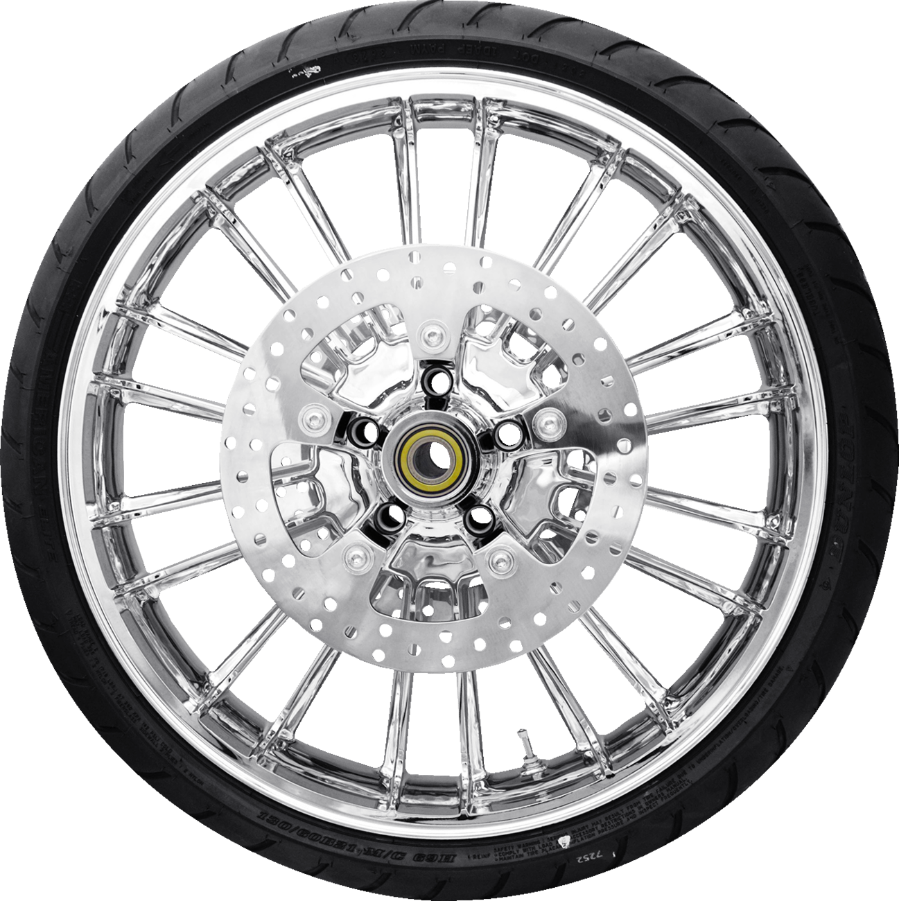 COASTAL MOTO Atlantic Front Wheel - Chrome (21") | Rotors (11.8") | Dunlop AE2 Tire (130/60B21) 0335-0036