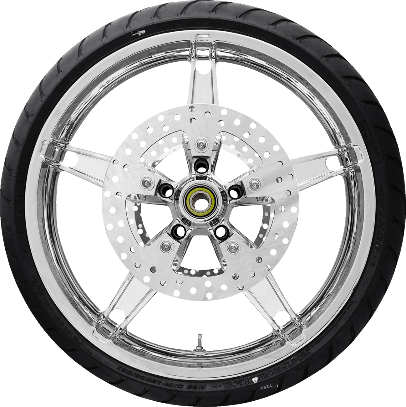 COASTAL MOTO Daytona Front Wheel - Chrome (21") | Rotor (11.8) | Dunlop AE Tire (130/60B21) 0335-0031