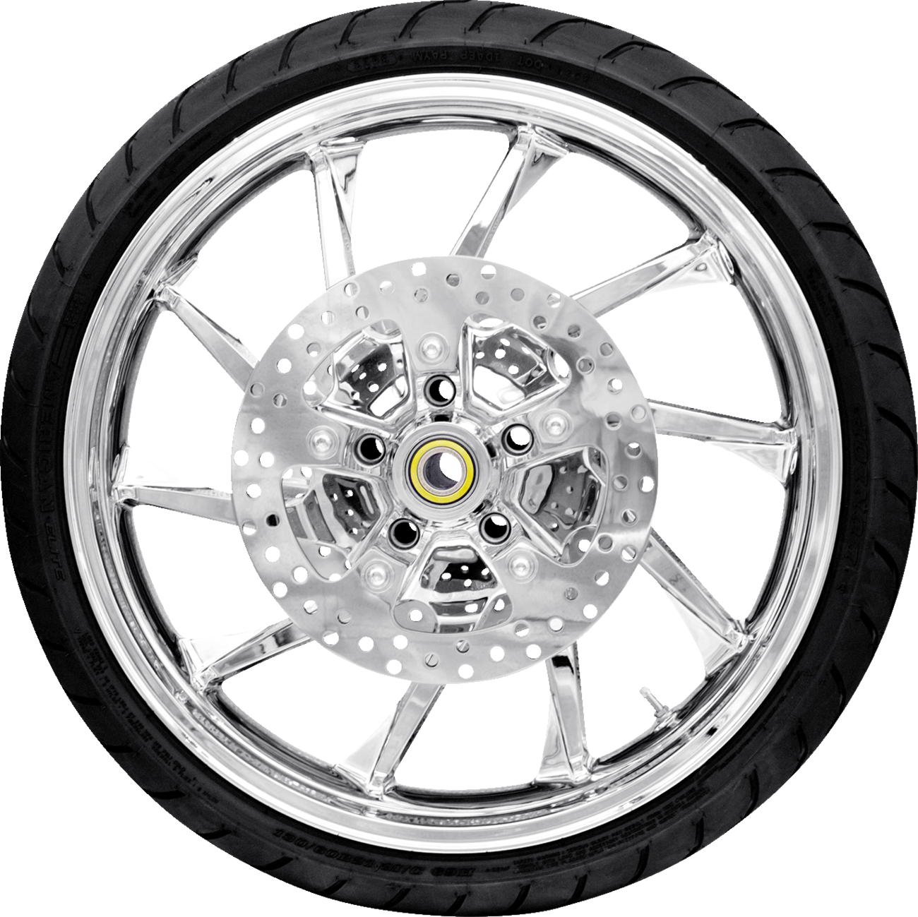 COASTAL MOTO Hurricane Front Wheel - Chrome (21") | Rotor (12.6) | Dunlop AE Tire (130/60B21) 0335-0027
