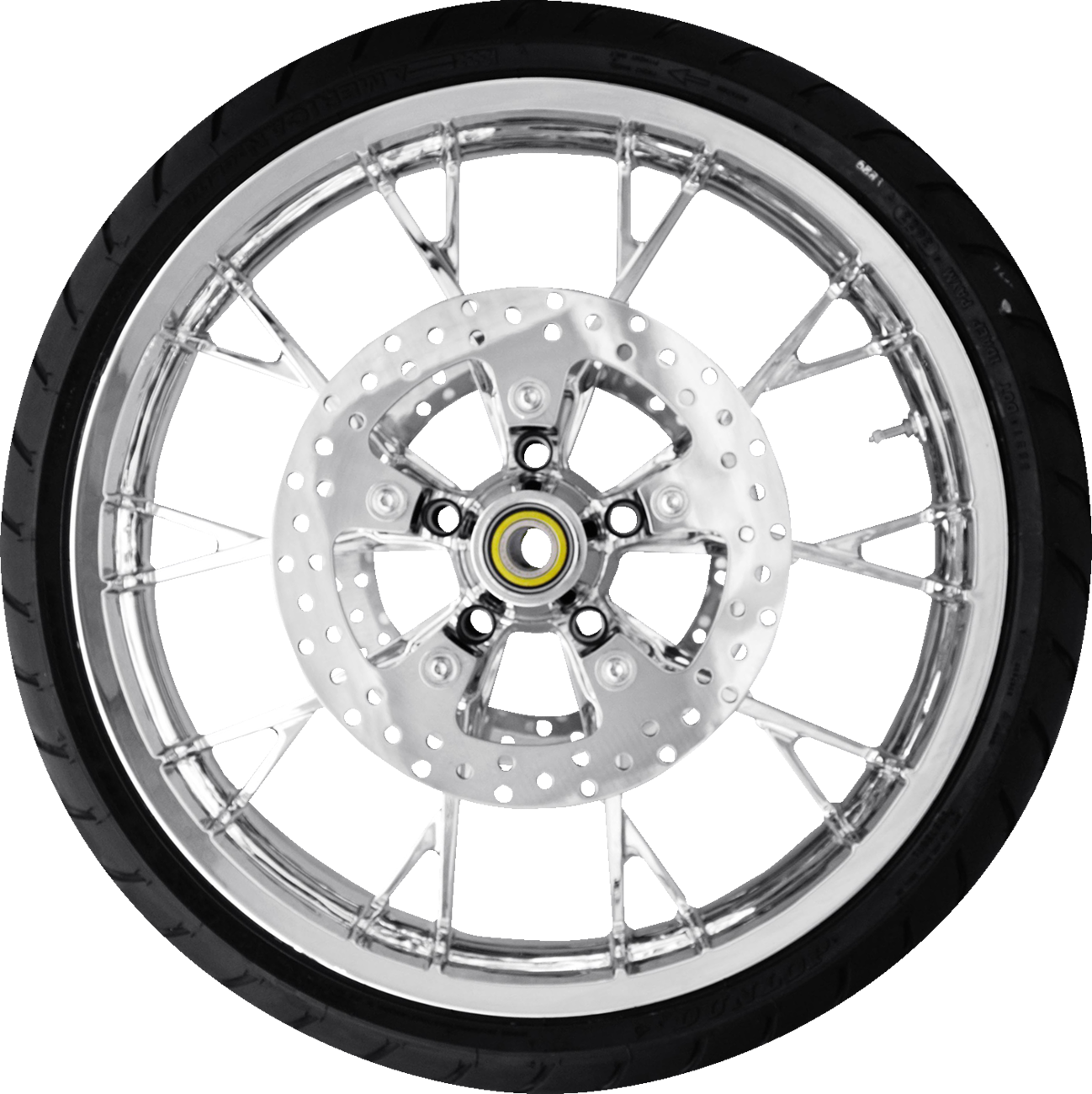 COASTAL MOTO Marlin Front Wheel - Chrome (21") | Rotors (11.8") | Dunlop AE2 Tire (130/60B21) 0335-0037