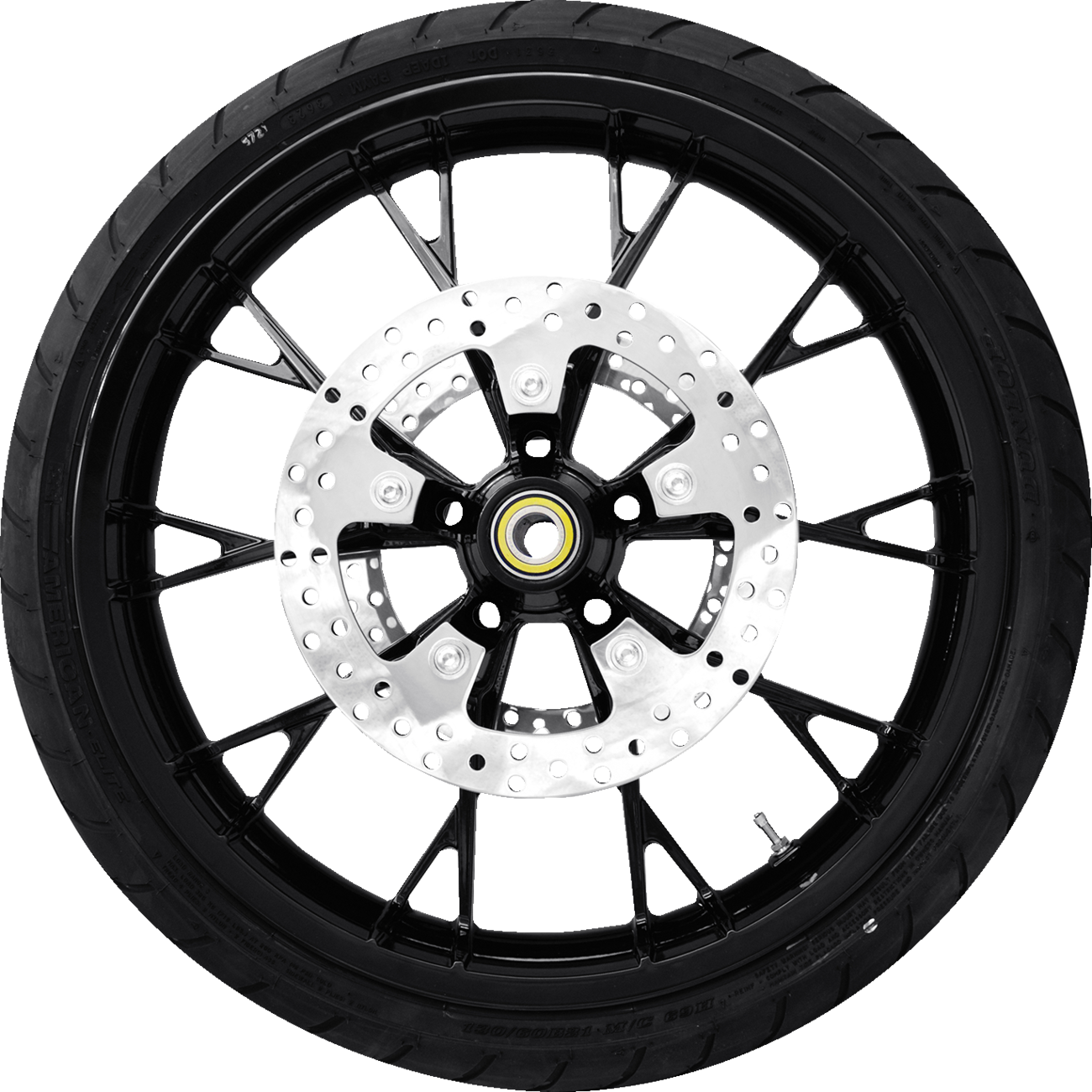 COASTAL MOTO Marlin Front Wheel - Solid Black (21") | Rotors (11.8") | Dunlop AE2 Tire (130/60B21) 0335-0038