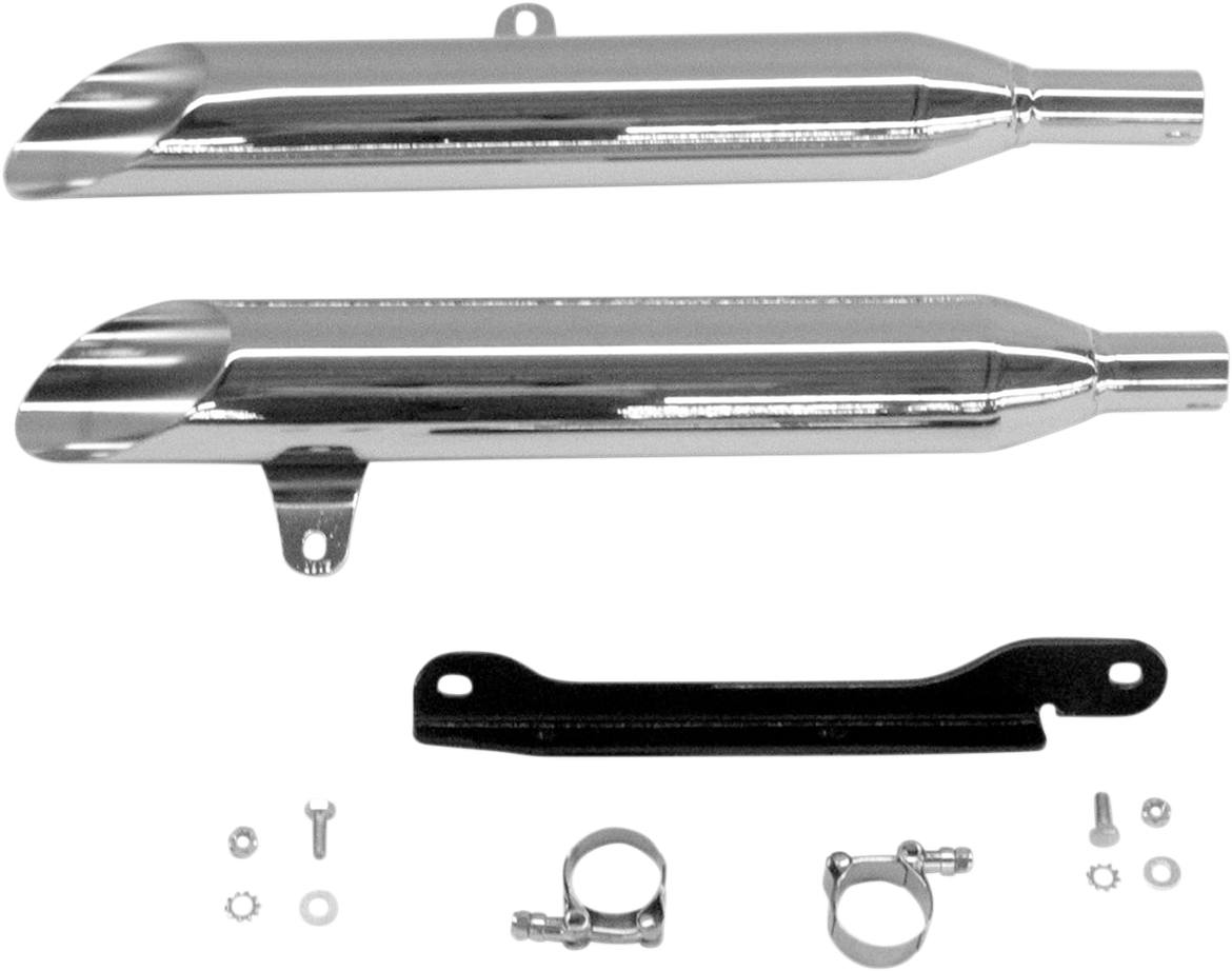 COBRA Complete Slip-On Muffler for Metric Cruisers - Complete Slip-On Mufflers / Slash-Cut / XV1600/1700 Road Star BLV2171SC