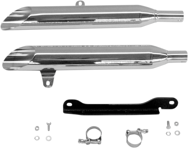 COBRA Complete Slip-On Muffler for Metric Cruisers - Complete Slip-On Mufflers / Slash-Cut / XV1600/1700 Road Star BLV2171SC