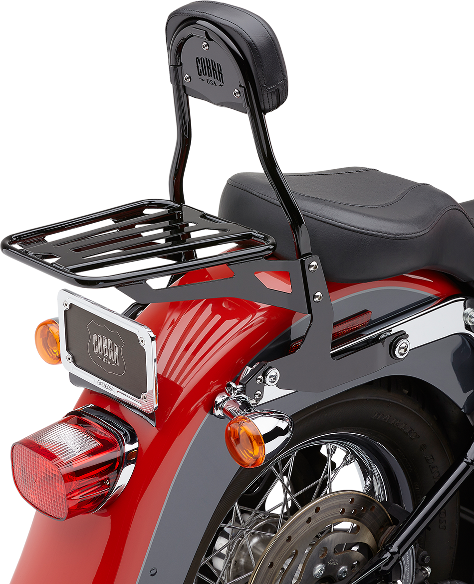 COBRA Detachable Backrest Kit - Backrest Kit / 14" / Black / Softail 1501-0556