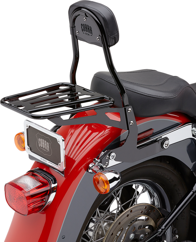 COBRA Detachable Backrest Kit - Backrest Kit / 14" / Black / Softail 1501-0558