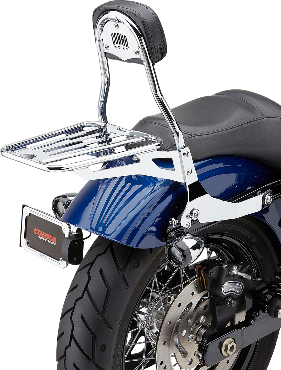 COBRA Detachable Backrest Kit - Backrest Kit / 14" / Chrome / Dyna 1501-0559