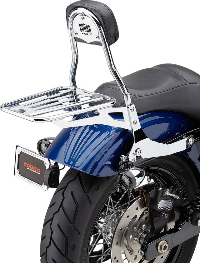 COBRA Detachable Backrest Kit - Backrest Kit / 14" / Chrome / Dyna 1501-0559