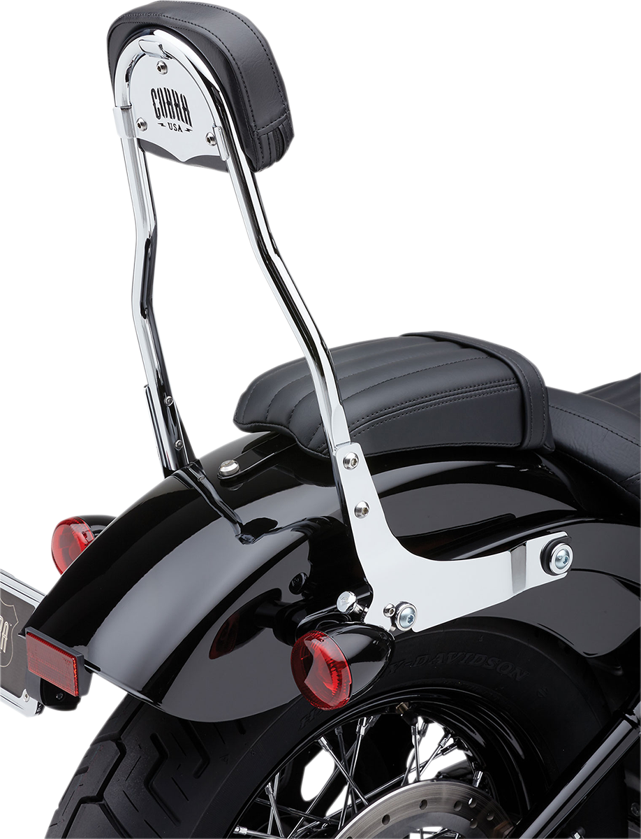 COBRA Detachable Backrest Kit - Backrest Kit / 14" / Chrome / FXLR 1501-0611