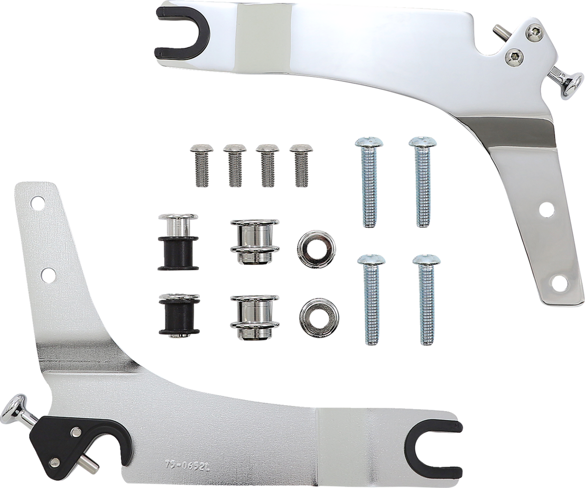 COBRA Detachable Backrest Kit - Backrest Kit / 14" / Chrome / Softail 1501-0592