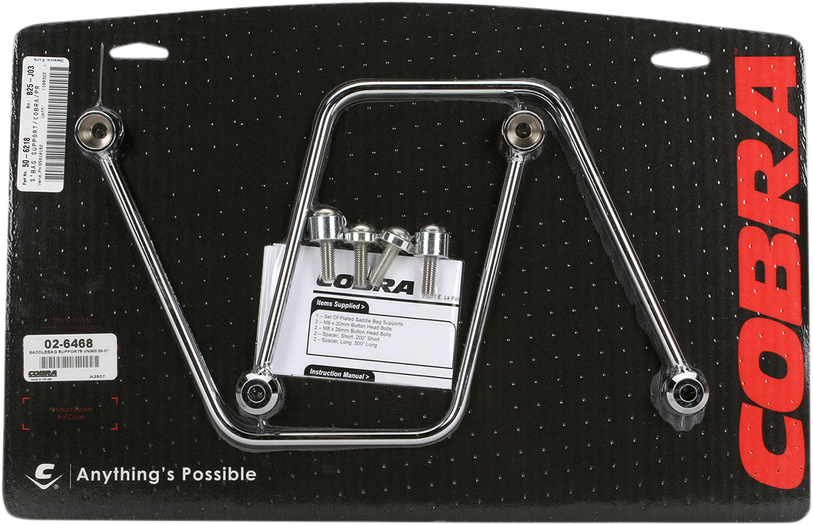 COBRA Saddlebag Protectors and Supports for Kawasaki - Saddlebag Support / Chrome / Vulcan 900 3501-0182