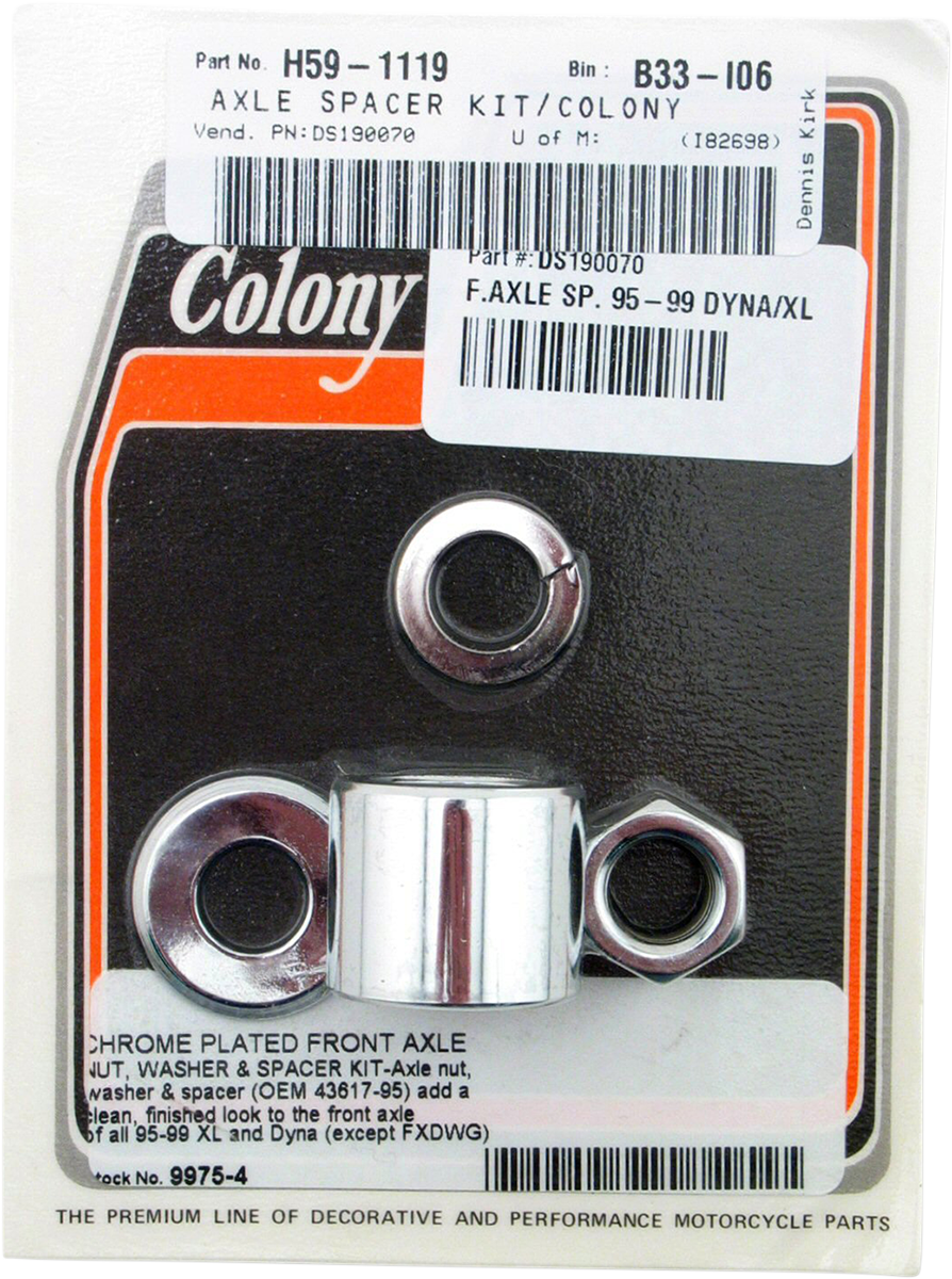 COLONY Axle Spacer Kit - Front / '95-'99 Dyna/Sportster DS-190070