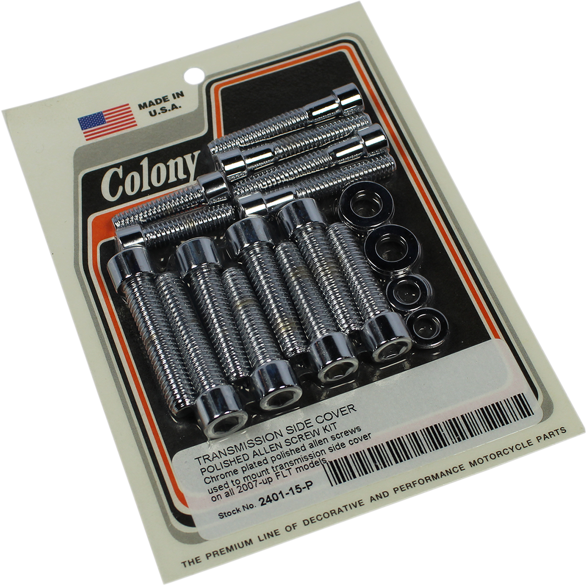COLONY Bolt Kit - Transmission Side Cover / Stock-Head / '07-'16 Touring 2401-1128