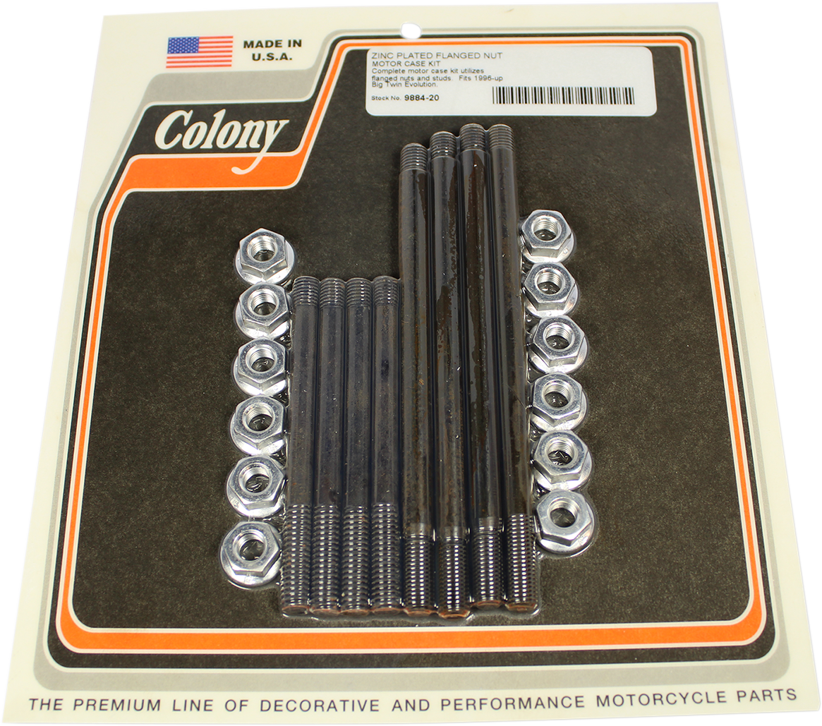 COLONY Bolt Kit - Upper/Lower/Motor Mount / Flange / Zinc / '96-'00 Big Twin Evo 2401-1076