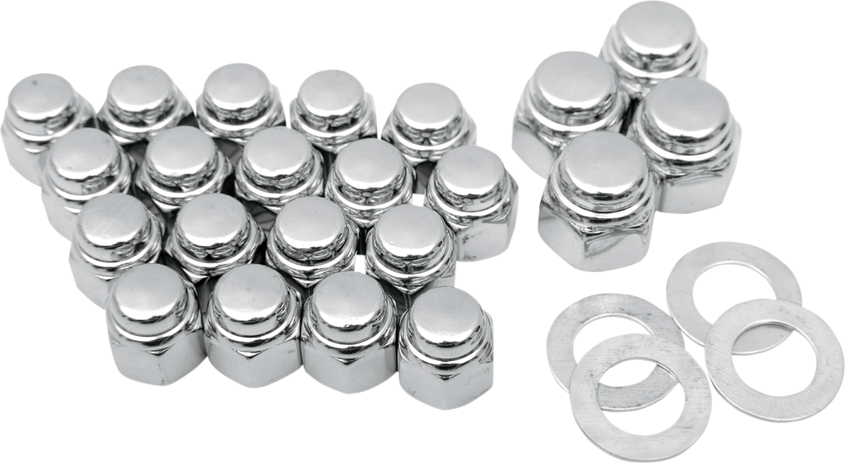 COLONY Cap Nuts with Washers - Rocker Box / Hex / '66-'84 Big Twin DS-189951