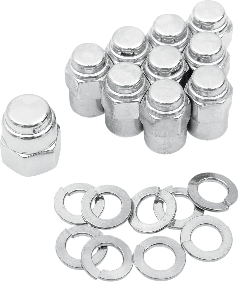 COLONY Cap Nuts with Washers - Transmission/Kicker Cover / Hex / '36-'85 Harley-Davidson DS-189859