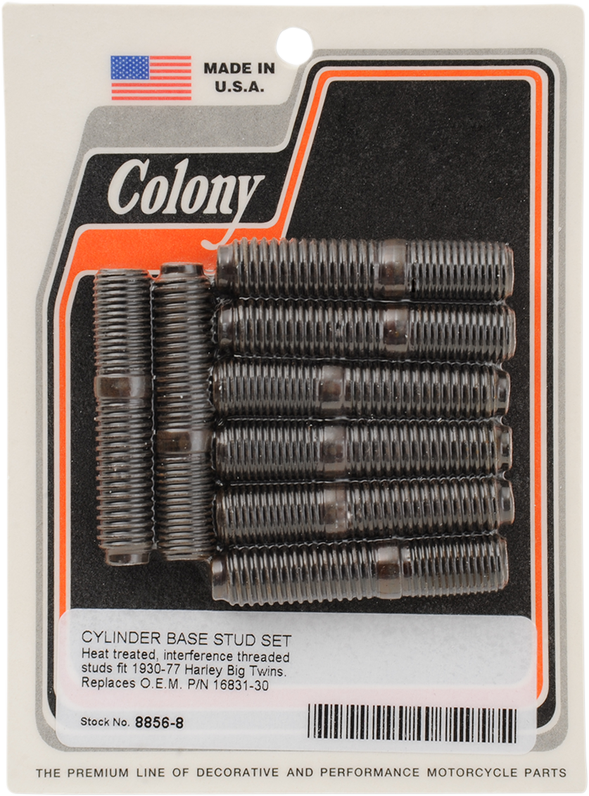COLONY Cylinder Base Stud Set - '30-'77 Big Twin DS-189956