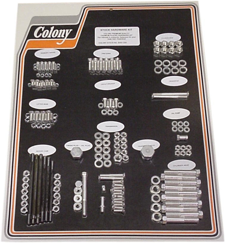 COLONY Hardware Kit - Stock/Motor / Cadmium Plated / '48-'57 Harley-Davidson 2401-0453