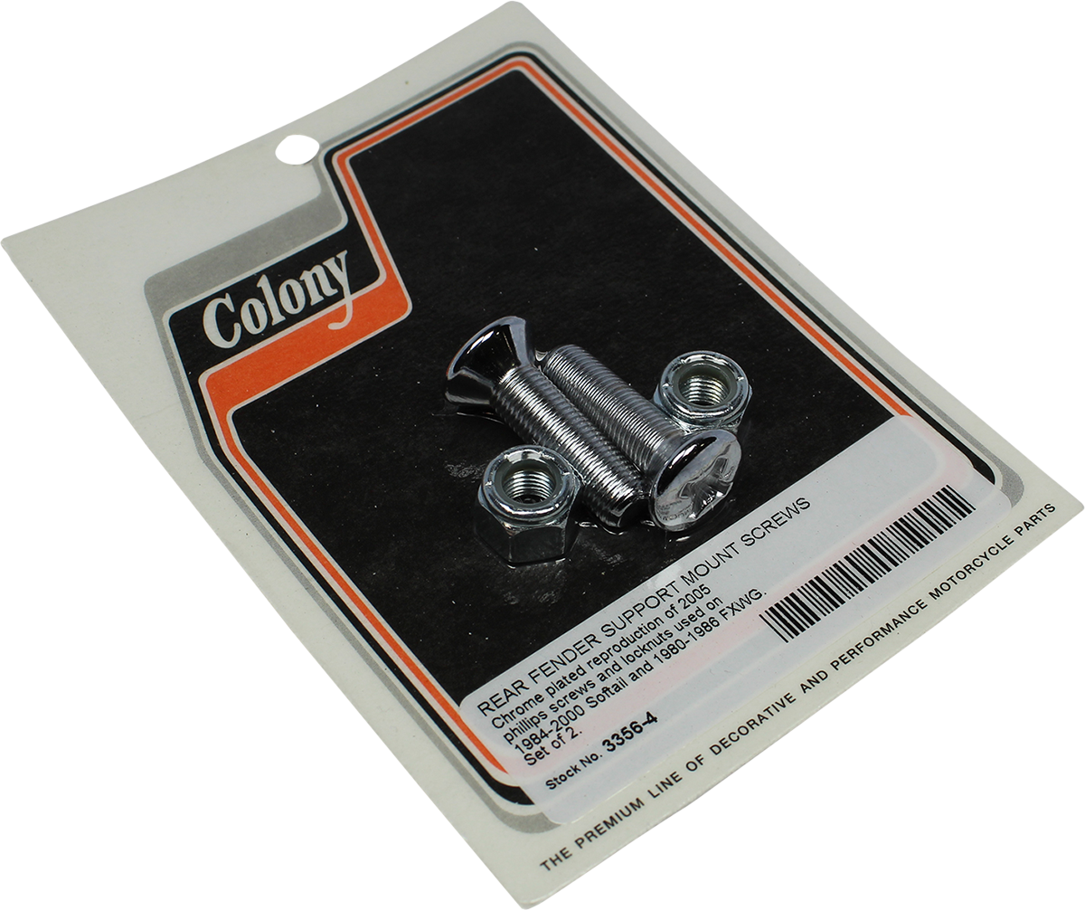 COLONY Mounting Screws/Nuts - Rear Fender Support / Chrome / Set 2401-1326