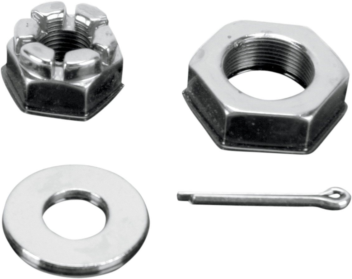 COLONY Nuts with Washers Kit - Front/Axle / Hex / Chrome / '66-'71 Touring 2401-0444