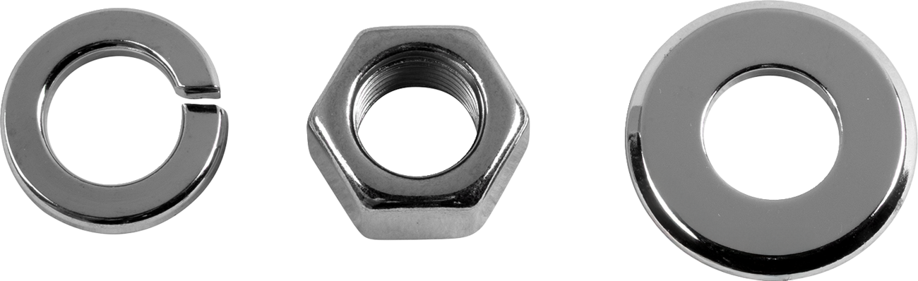 COLONY Nuts with Washers Kit - Front/Axle / Hex / Chrome / '72-'07 Harley-Davidson 2401-0447