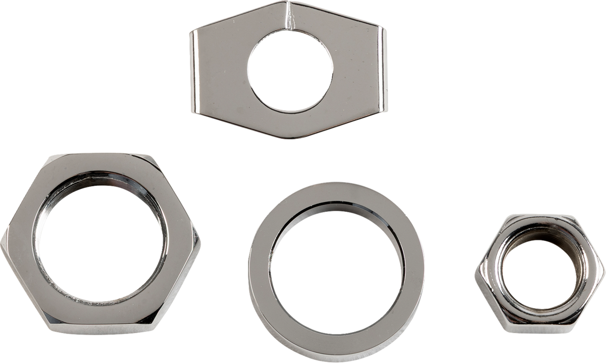 COLONY Nuts with Washers Kit - Rear/Axle / Hex / Chrome / '36-'72 Harley-Davidson 2401-0449