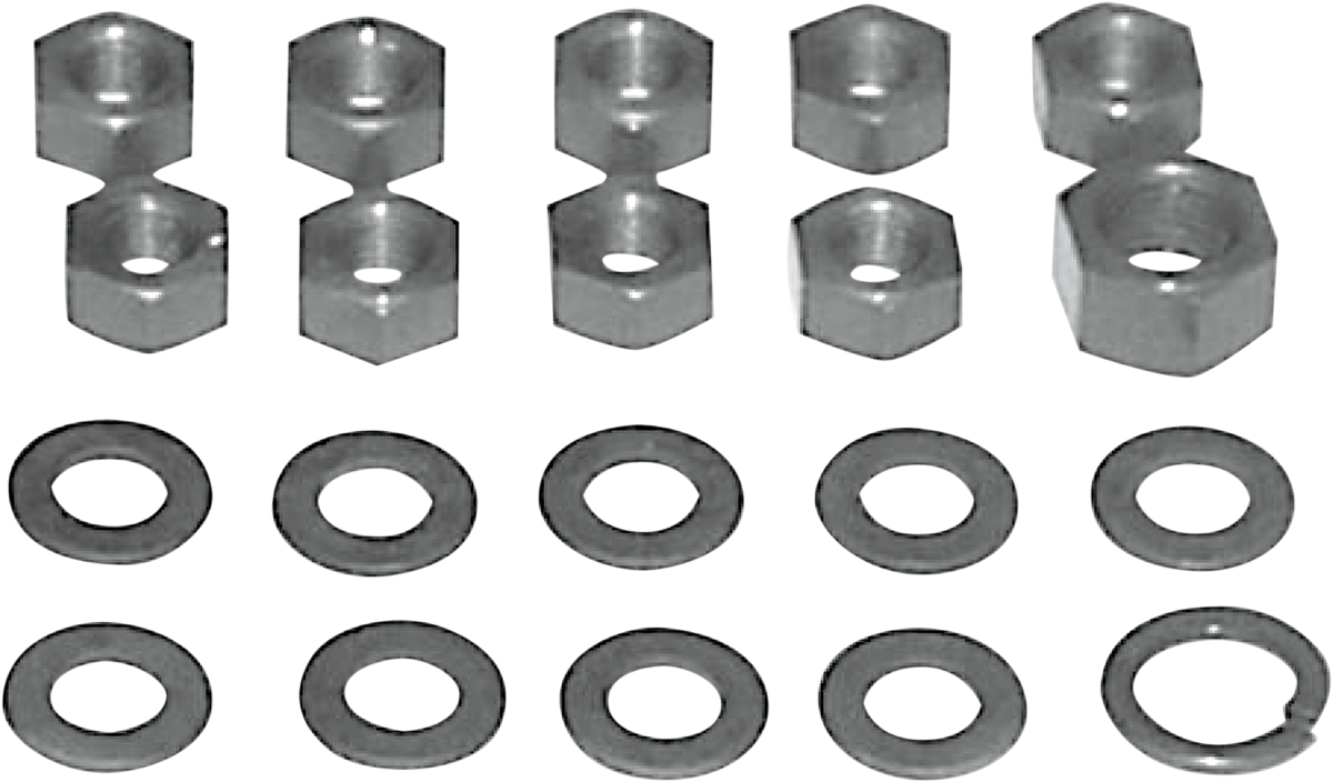 COLONY Nuts with Washers Kit - Transmission Side Cover/Clutch Arm / Parkerized 2401-0614