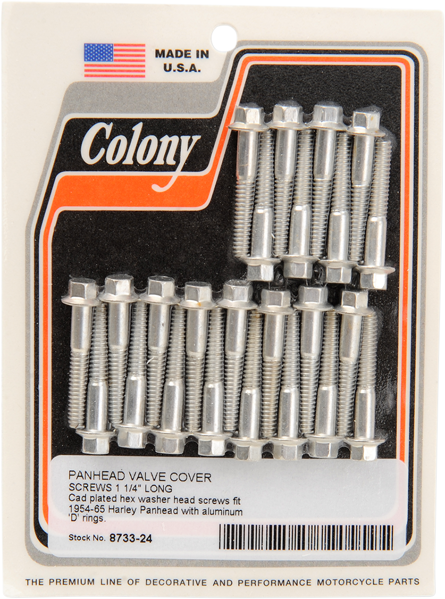 COLONY Screw Kit - Valve Cover/Hex / with Aluminum D Rings / Cadmium 2401-0471