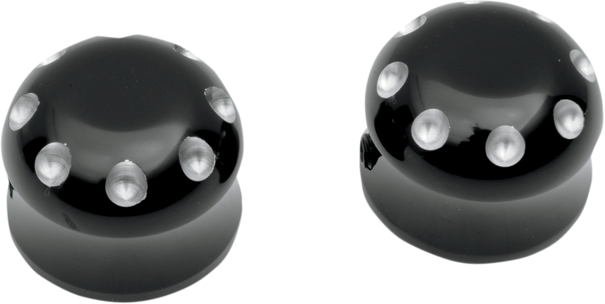 COVINGTONS Axle Covers - Front / Dimpled / Black / Pair / '80-'06 0214-0241