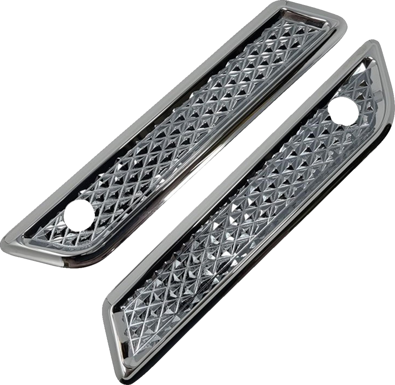 COVINGTONS Saddlebag Hinge Cover - Diamondback / Chrome 3501-1943