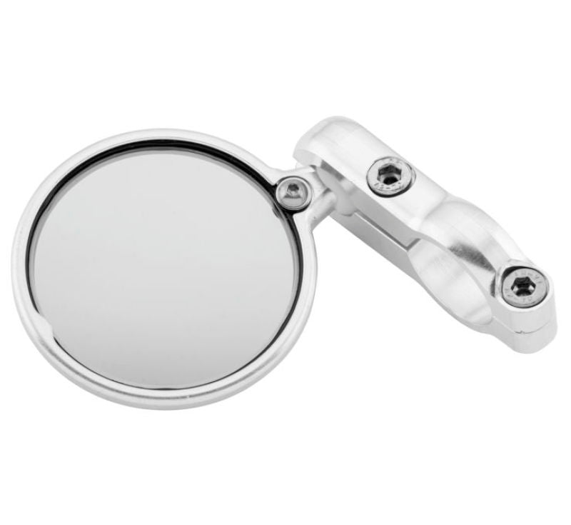 CRG Constructors CRG Hindsight 3 in. Round Bar-End Mirror Left - Silver - HS-201-L
