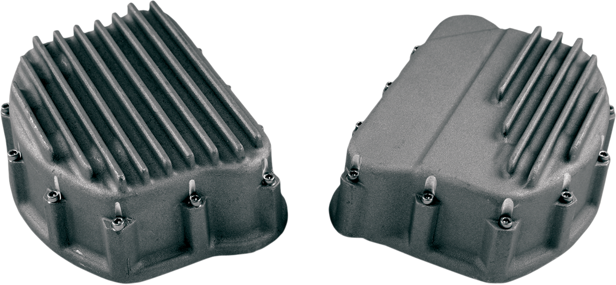 CUSTOM CYCLE ENGINEERING Finned Rocker Covers - Natural 0940-0558