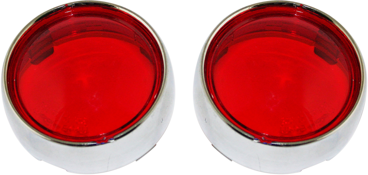 CUSTOM DYNAMICS Bullet Signal Lenses - Chrome/Red 2020-1579