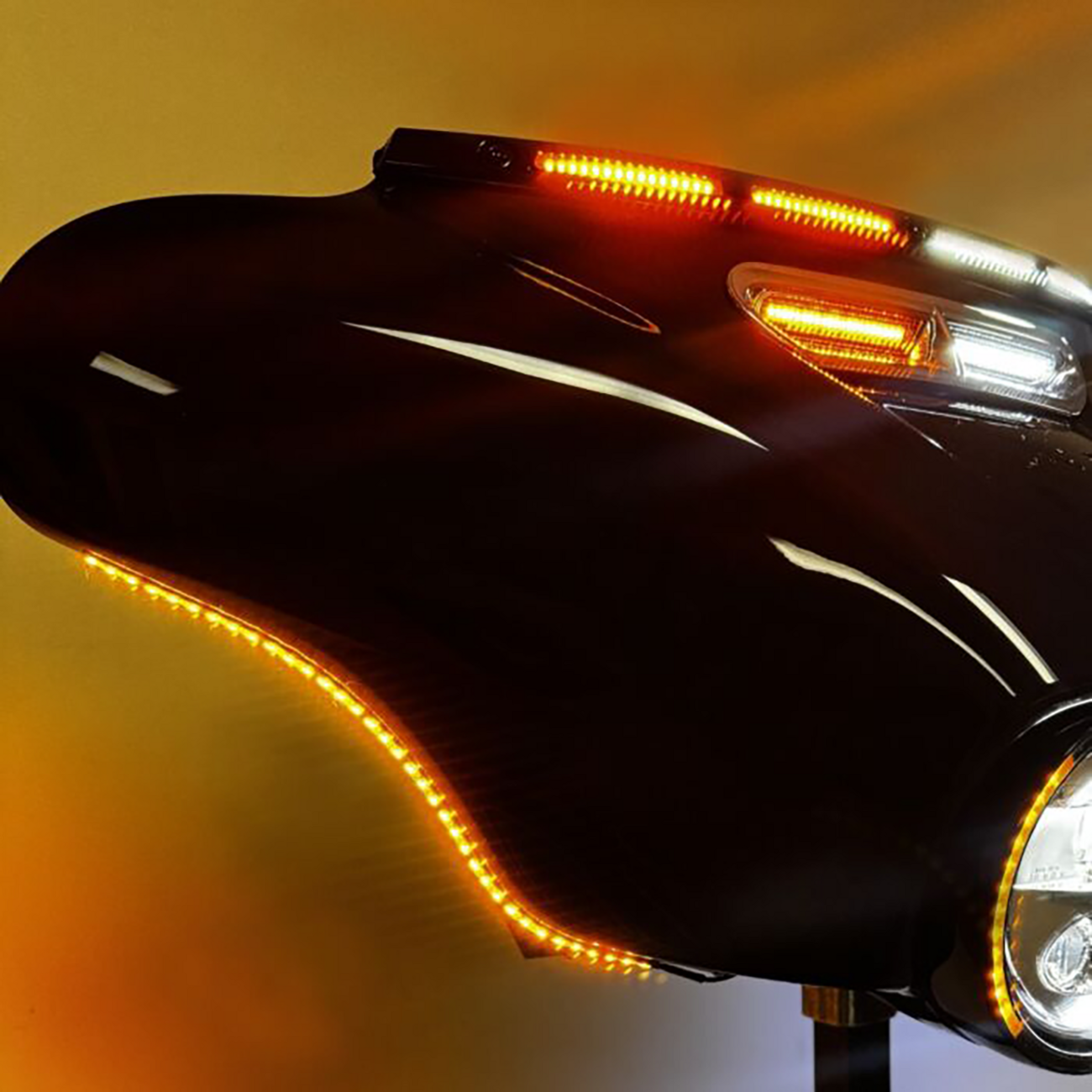 CUSTOM DYNAMICS Dual Color Light Strips - Fairing / Amber/White 2040-3062