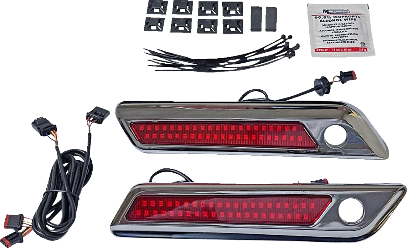 CUSTOM DYNAMICS Latch Light - Saddlebag / Dual Color / Red / Chrome 2040-2868