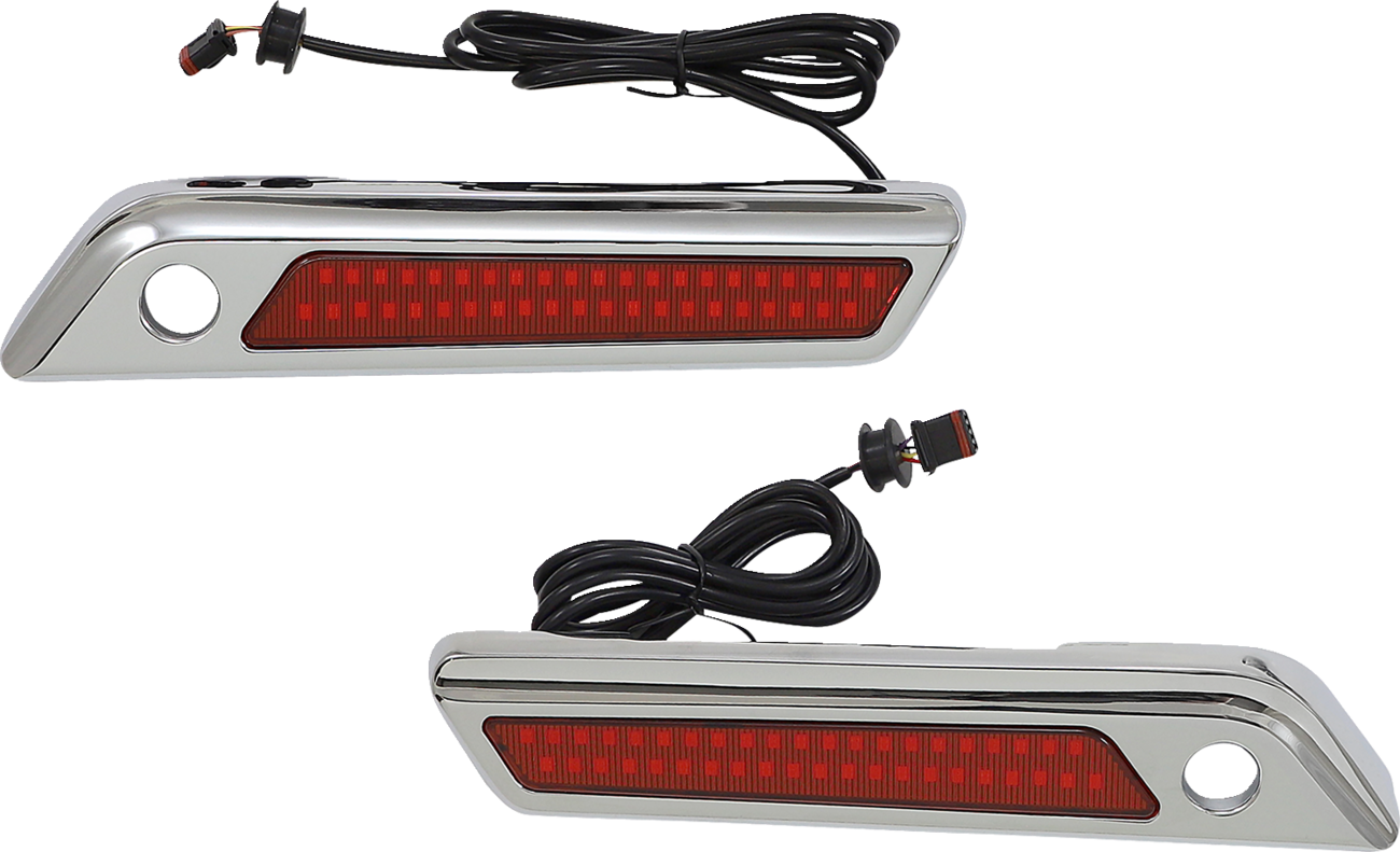 CUSTOM DYNAMICS Latch Light - Saddlebag / Dual Color / Red / Chrome 2040-2872