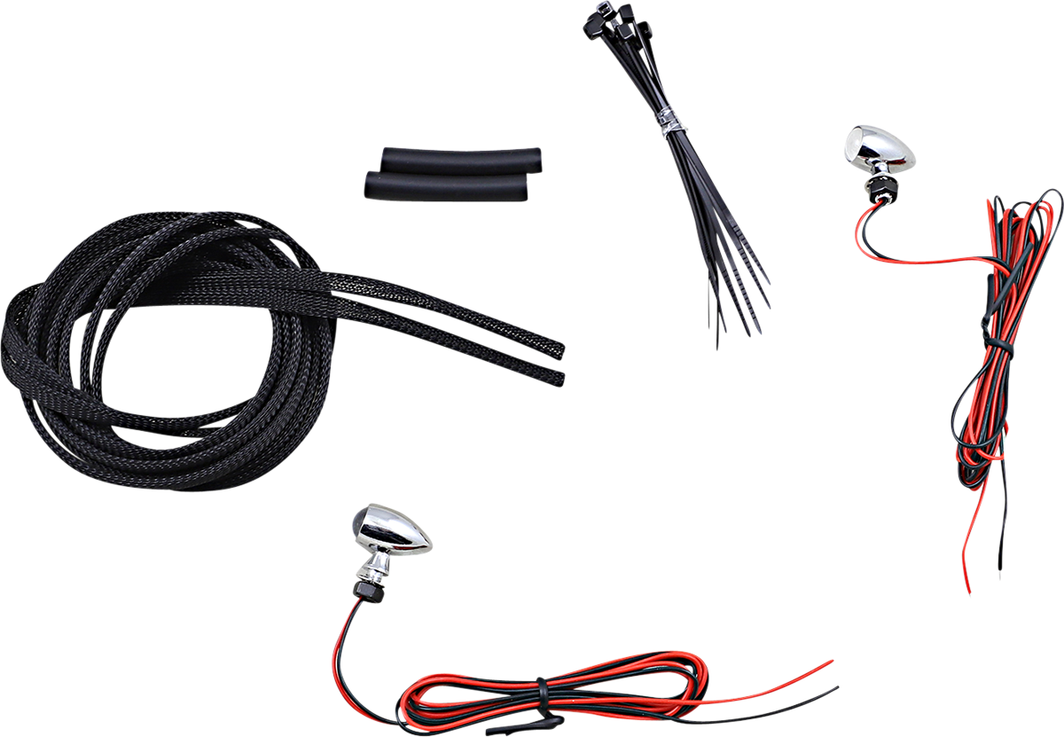 CUSTOM DYNAMICS Micro Turn Signals - Red -Chrome 2040-2714