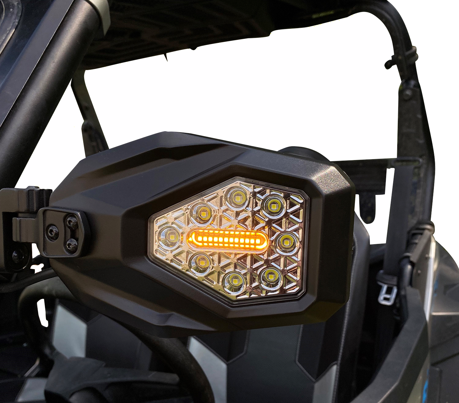 CUSTOM DYNAMICS Mirrors - SXS / Side View / Hexagon / Black 0640-1664