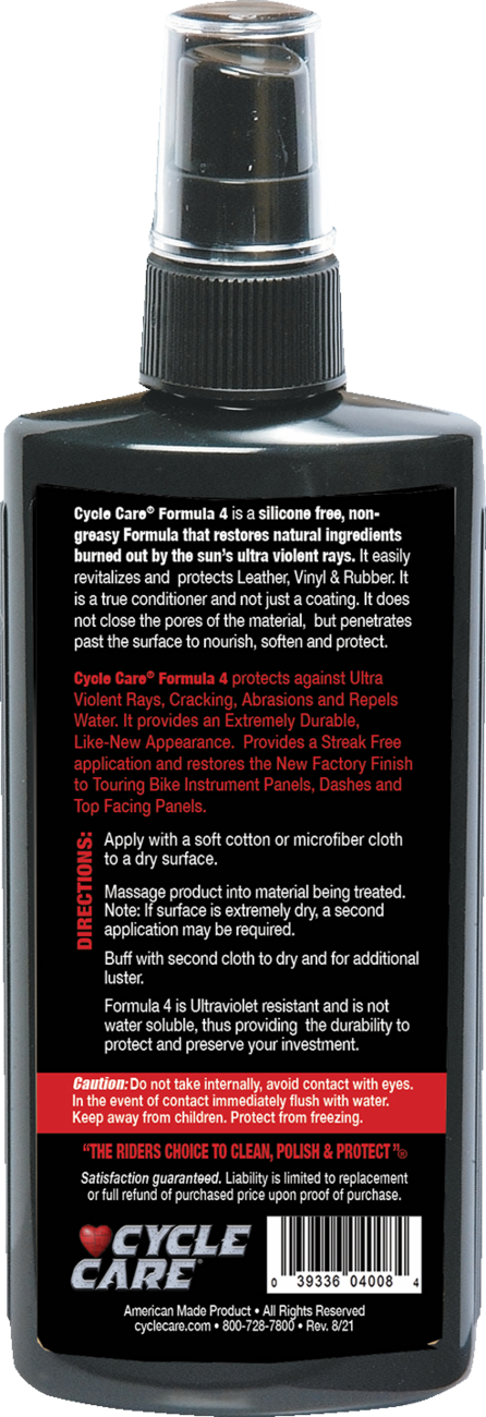 CYCLE CARE FORMULAS Formula 4 Leather Vinyl - 8 U.S. fl oz. 3706-0036