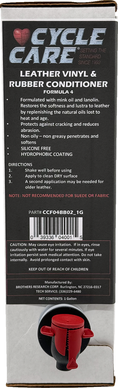 CYCLE CARE FORMULAS Formula 4 Leather Vinyl - Bag in Box / 1 U.S. gal. 3706-0105