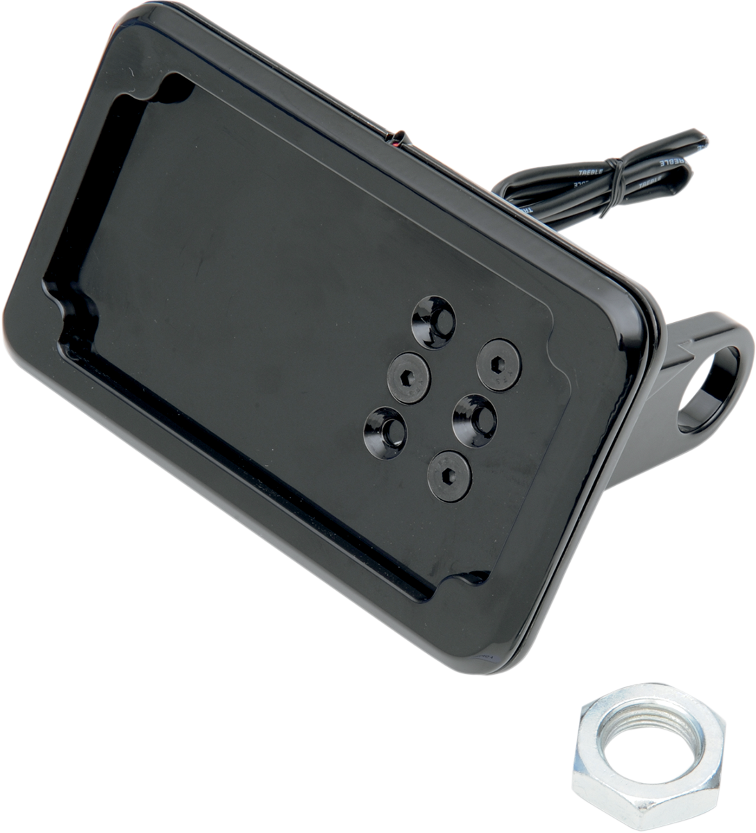 CYCLE VISIONS Horizontal License Plate Mount with Light - Black / '08-'17 FXD 2030-0451