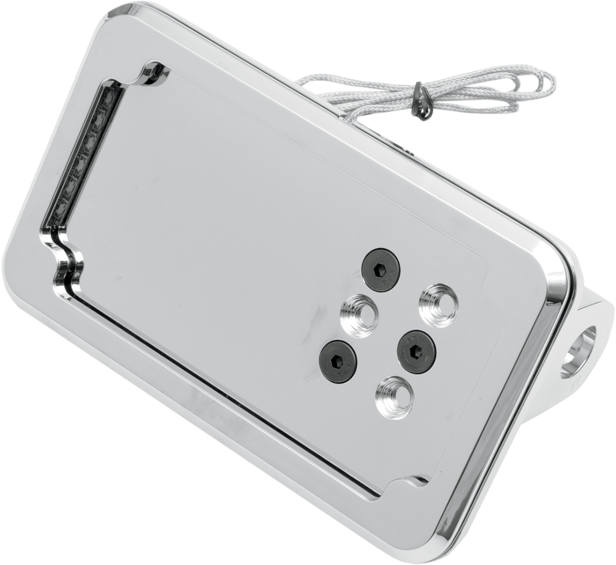 CYCLE VISIONS Horizontal License Plate Mount with Light - Chrome / '86-'07 FLST/FXST 2030-0440