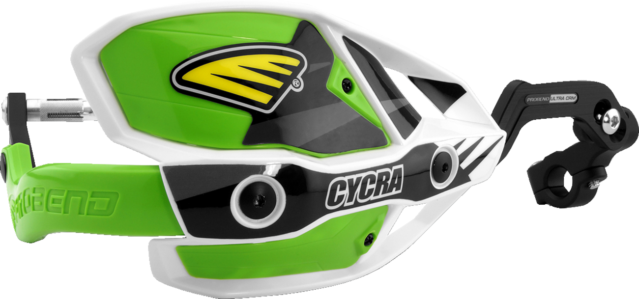 CYCRA 7/8" Ultra Probend™ CRM Wrap Around Handguards - White/Green 0635-1189