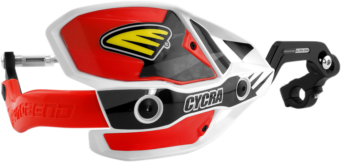 CYCRA 7/8" Ultra Probend™ CRM Wrap Around Handguards - White/Red 0635-1186